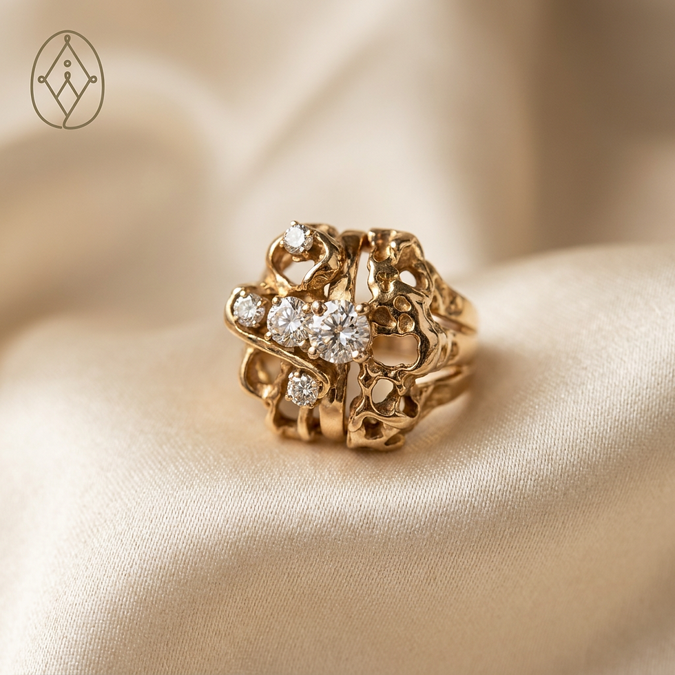 Thumbnail: The Sculptural Masterpiece Handcrafted 18K Gold Diamond Cluster Ring