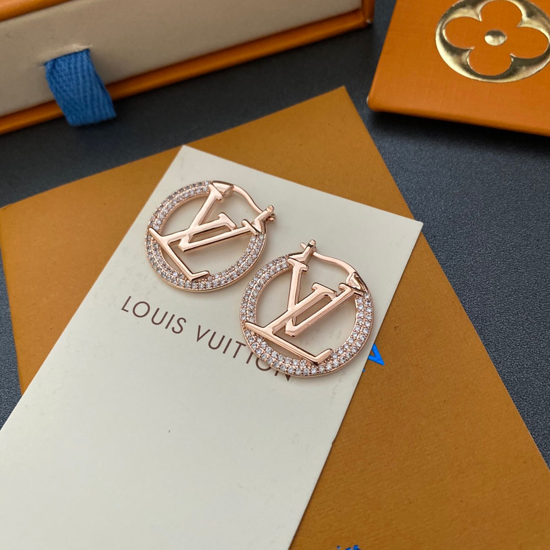 Rose Gold LV Hoops