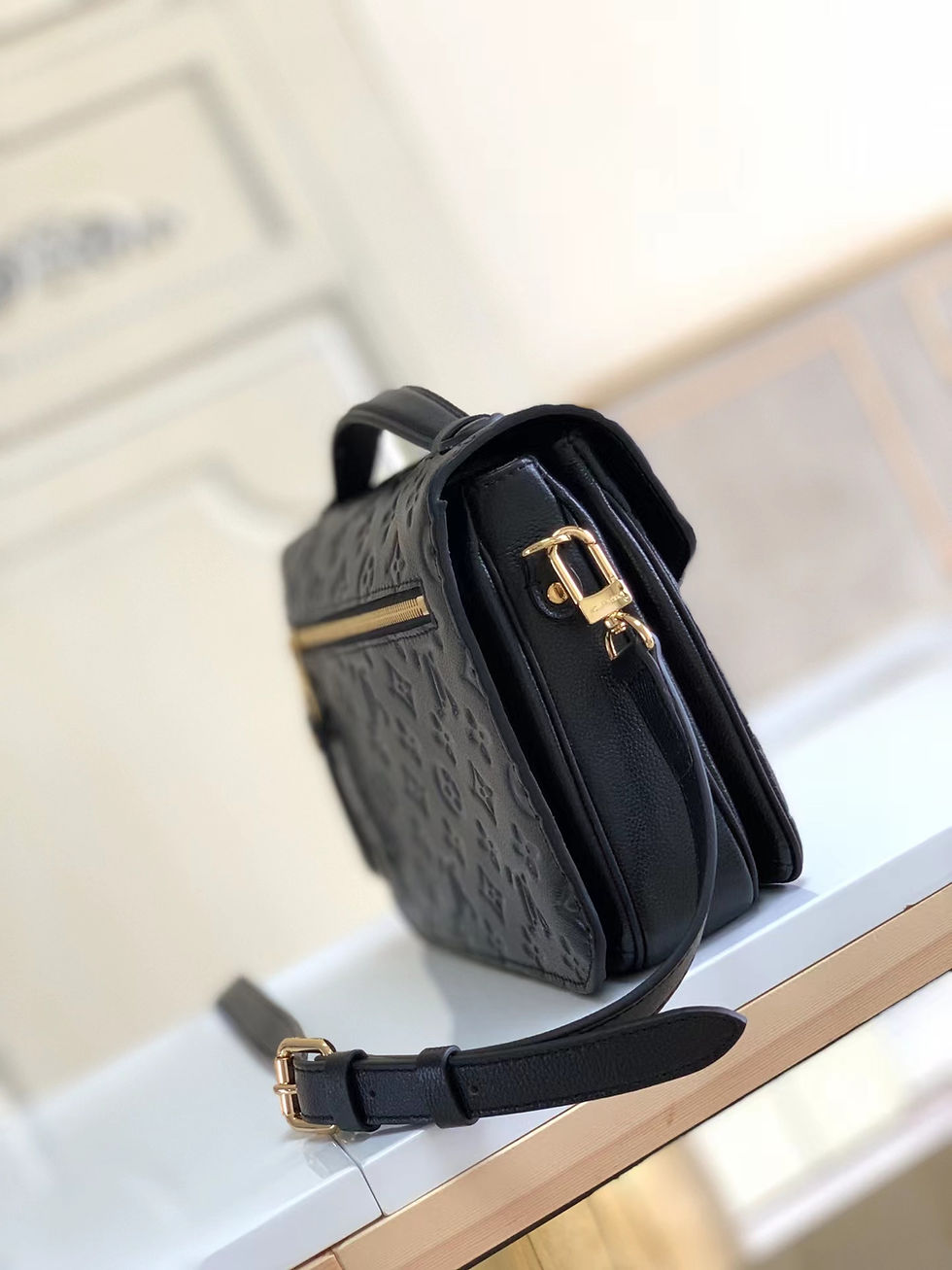 Thumbnail: Imprinted Leather Top Handle Crossbody
