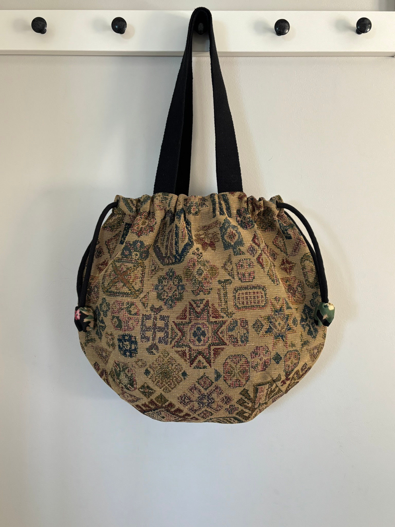 Large Eclectic Autumn Drawstring Tote