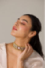 Saadhya Necklace from SONM’s Maya Collection — elegant gold-plated jewellery with intricate craftsmanship inspired by timeless tradition. Perfect for special occasions and refined style. Shop luxury handcrafted jewellery at SONM