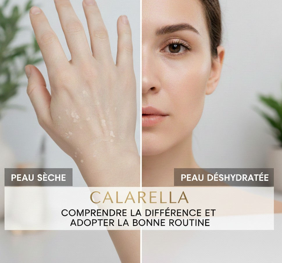 Peau sèche vs peau déshydratée : comprendre la différence et adopter la bonne routine avec Calarella.
