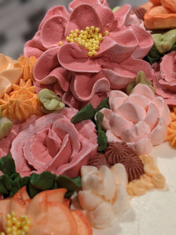 Mimosa Cake with Buttercream Flowers