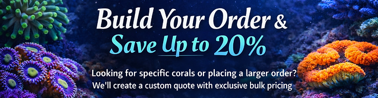 Build your own coral order based on your preferences and budget. Tell us what you’re looking for (select all that apply), and