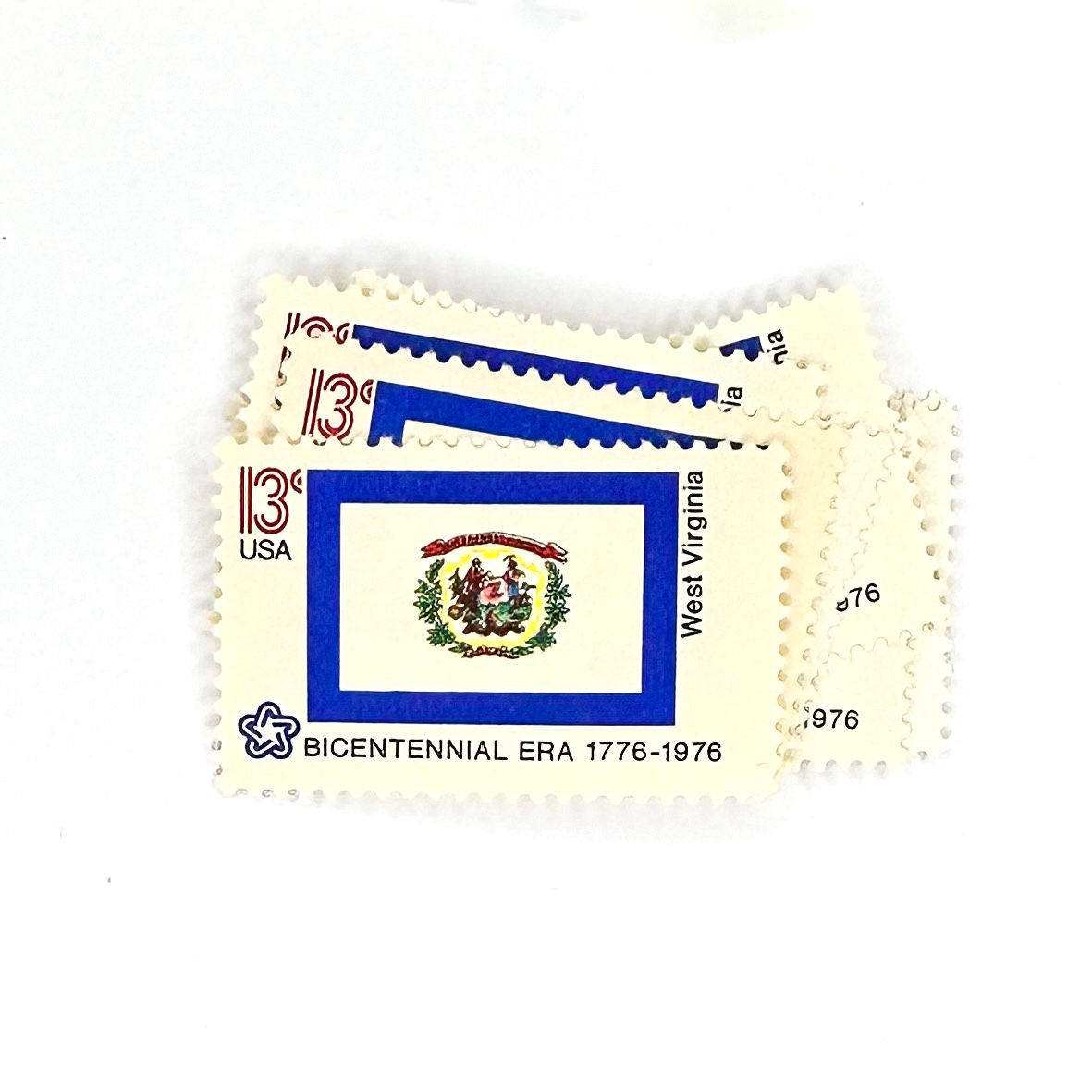 10 x West Virginia State Flag 13 cents 1976 UNused US postage stamps