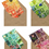 Thumbnail: 8 Mixed design cards - tonal postage stamp notecards | printed front, blank