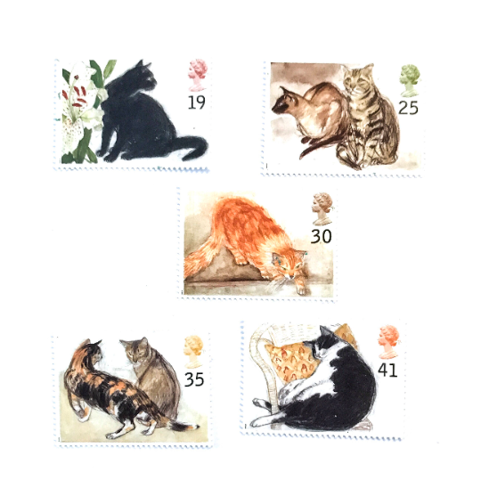 5 x Cats 1995 UNused GB Mint MNH Cute Cat British Postage Stamps