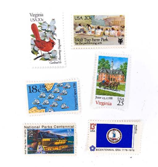 The Virginia Collection - Flags - Cape - Cardinal  - UNused US Stamps