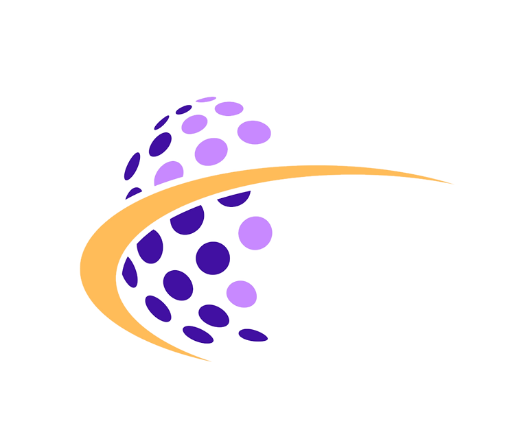 Brand Arbiter LLC logo showing a lavender and dark purple globe with a golden ring around 