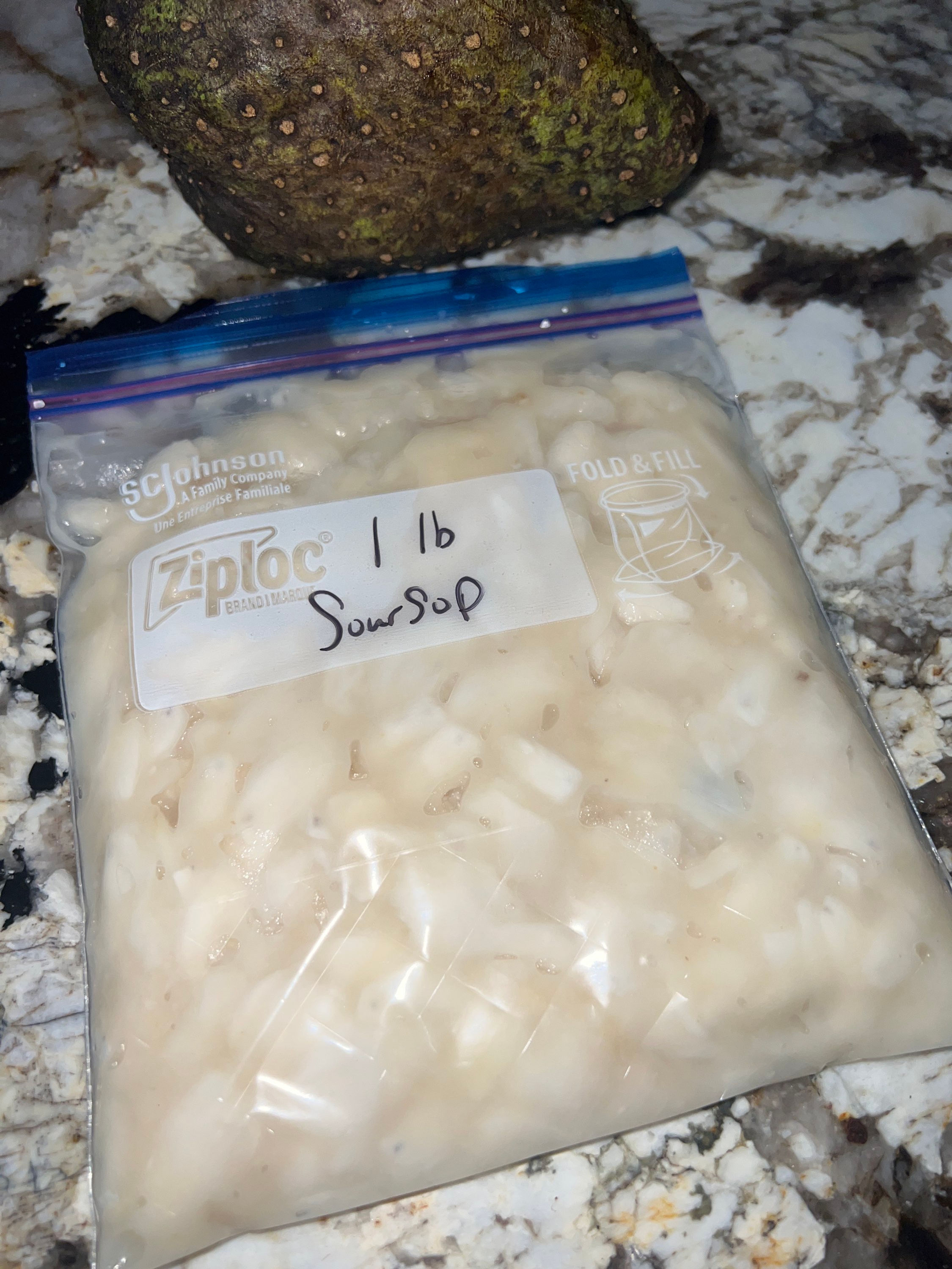 1LB of Frozen SOURSOP (de-seeded) (10,000X MORE POWERFUL THAN CHEMO)
