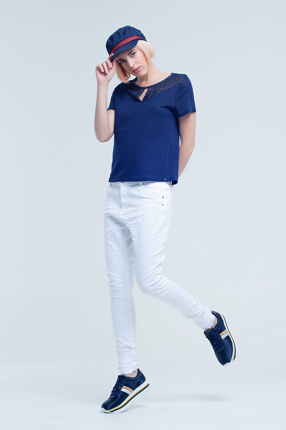 Thumbnail: Crumpled White Jeans With Pockets
