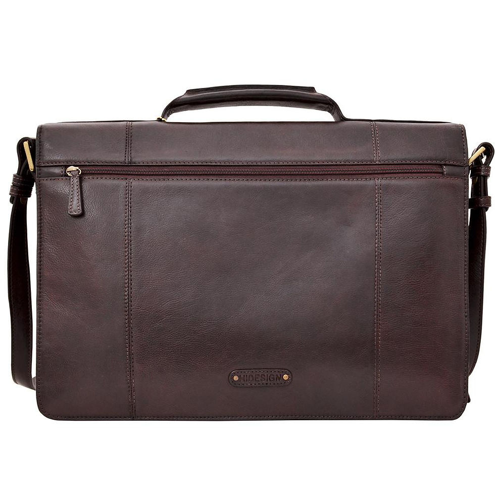 Thumbnail: Charles Double Gusset 17" Leather Laptop Briefcase