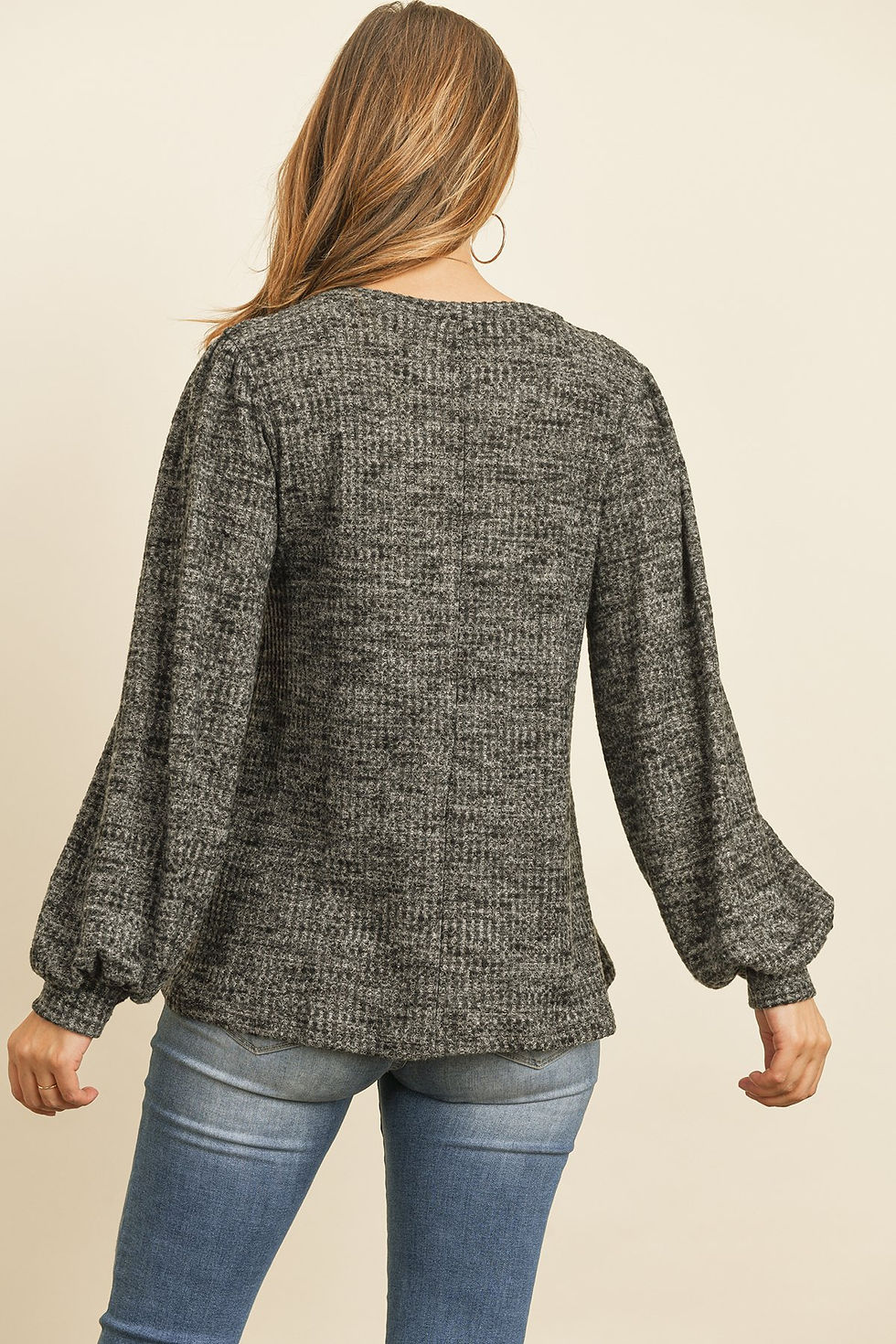 Thumbnail: Puff Sleeved Waffle Top