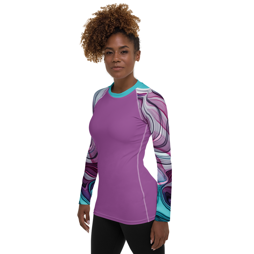 Thumbnail: Women's Water Colors Performance Rash Guard UPF 40+
