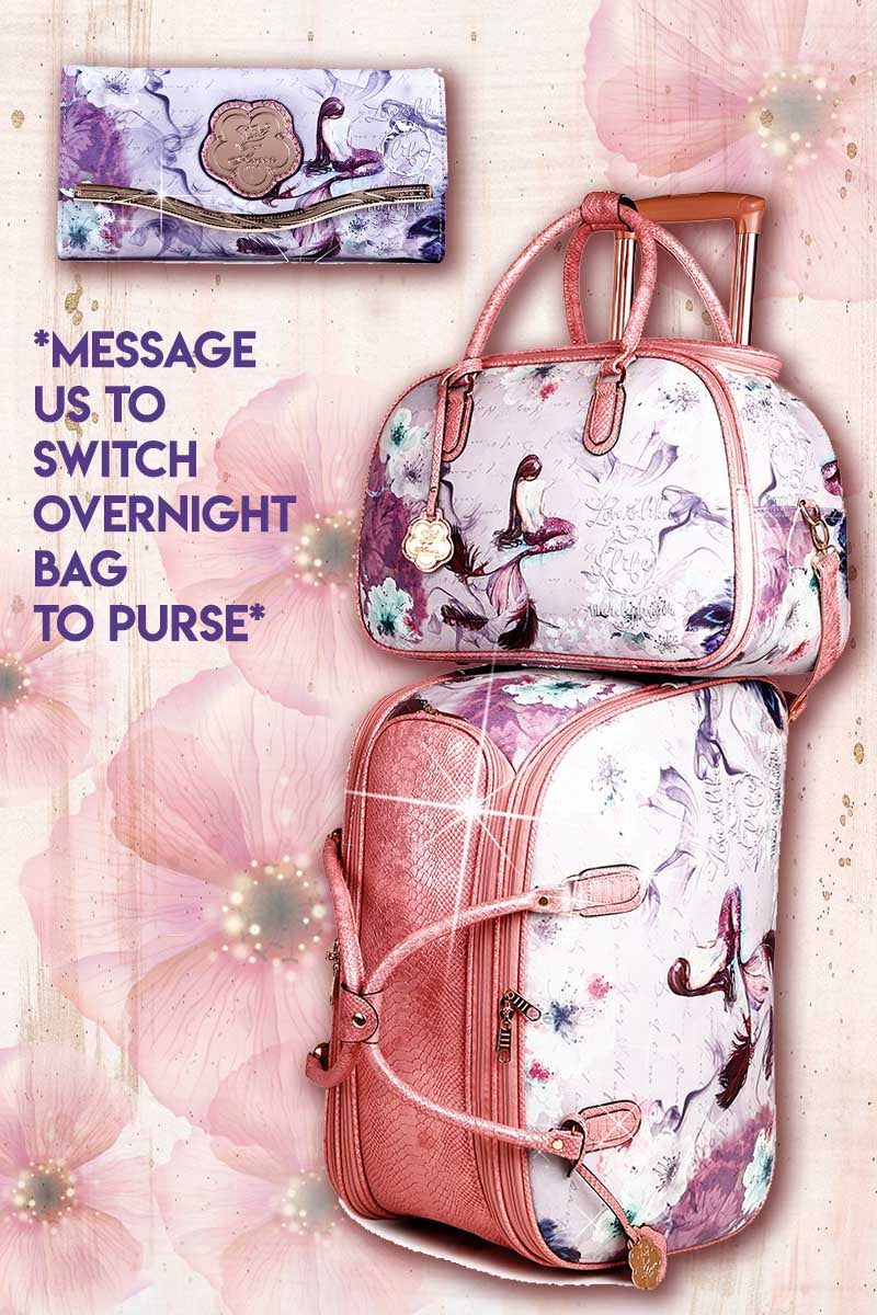 Princess Mera 3PC Set | Rolling Duffel Bag Set + Wallet