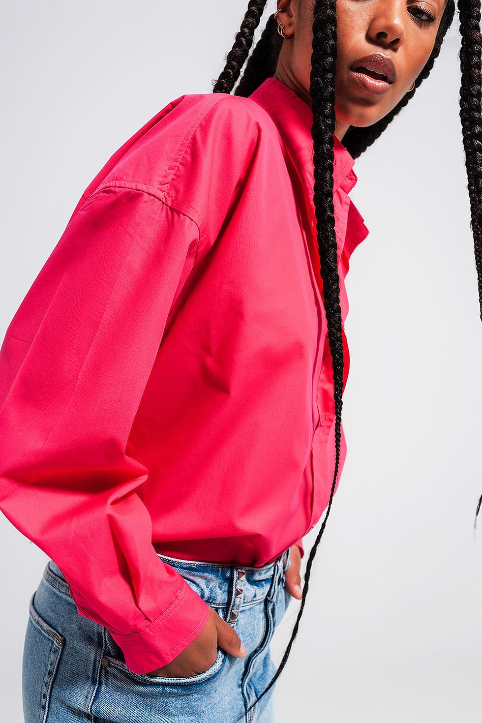 Thumbnail: Button Front Shirt in Fuchsia
