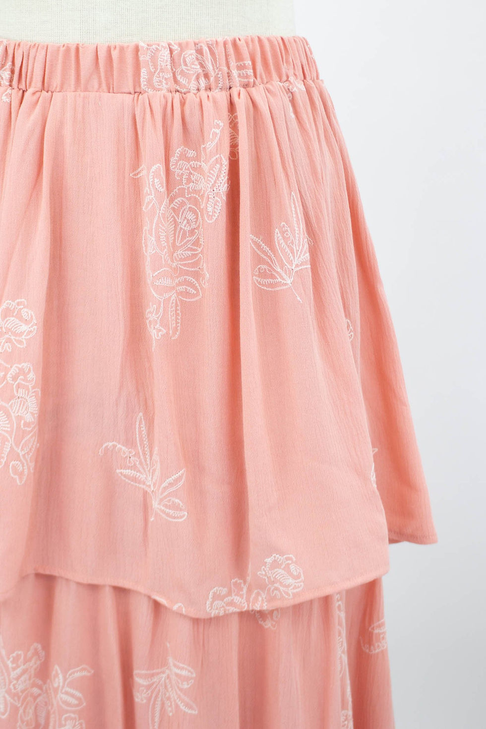 Thumbnail: Layered Ruffle Maxi Skirt - Blush