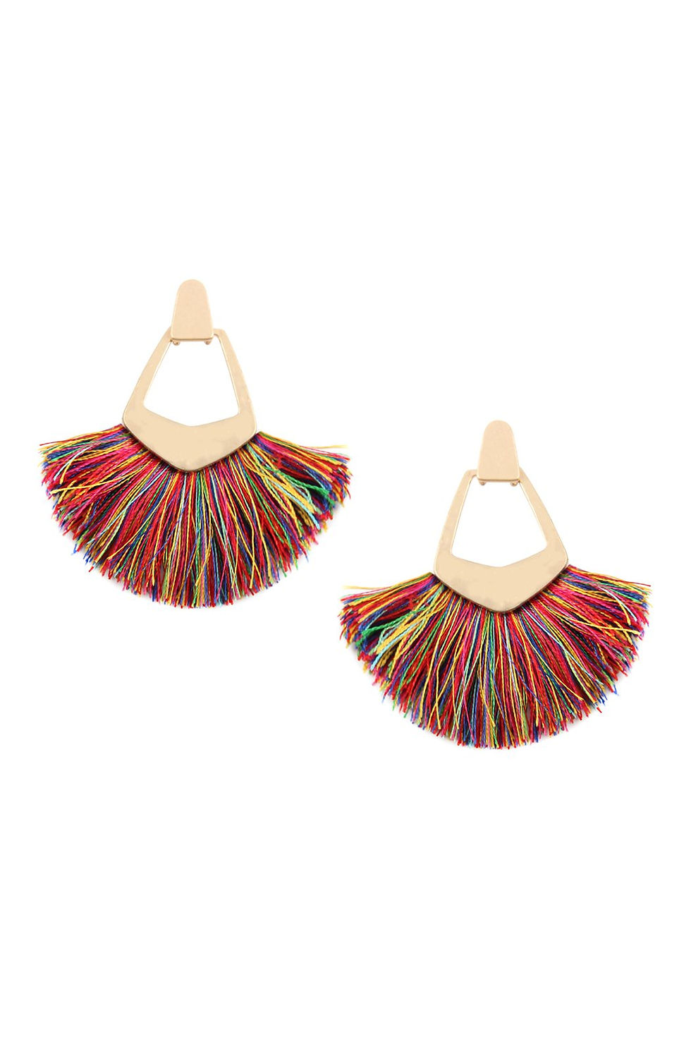 Thumbnail: Fan Tassel Post Dangle Earrings