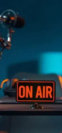 this image is of a podcast room