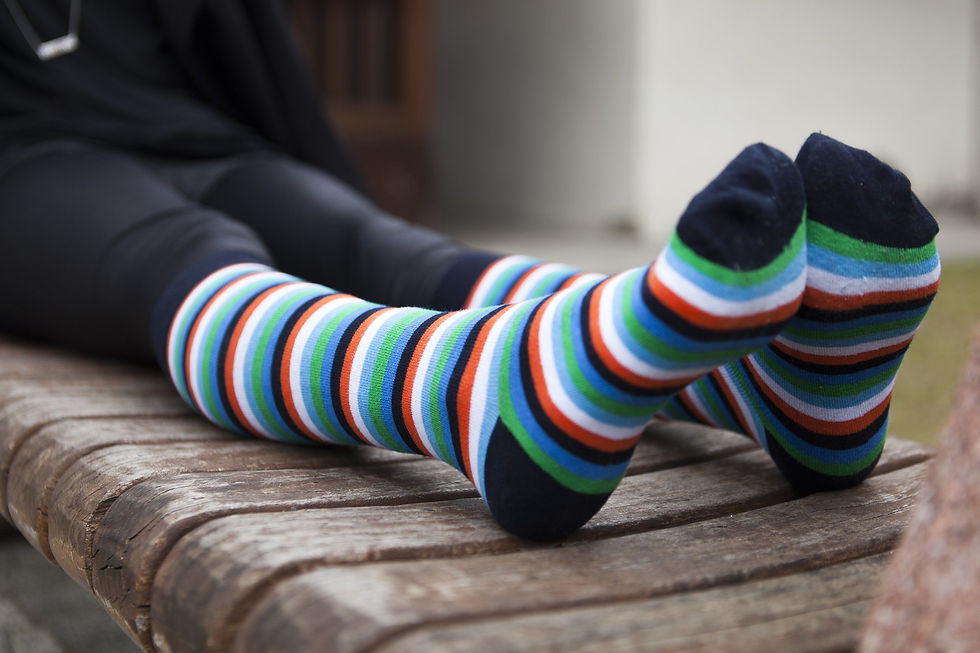 Thumbnail: Women's Teal Sky Stripe Knee High Socks