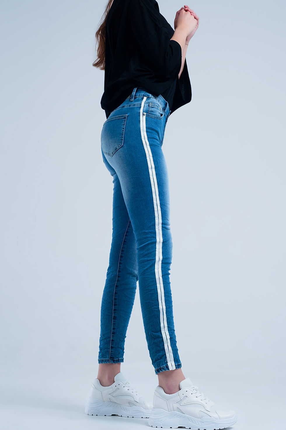 Thumbnail: Skinny Jeans With White Side Stripe