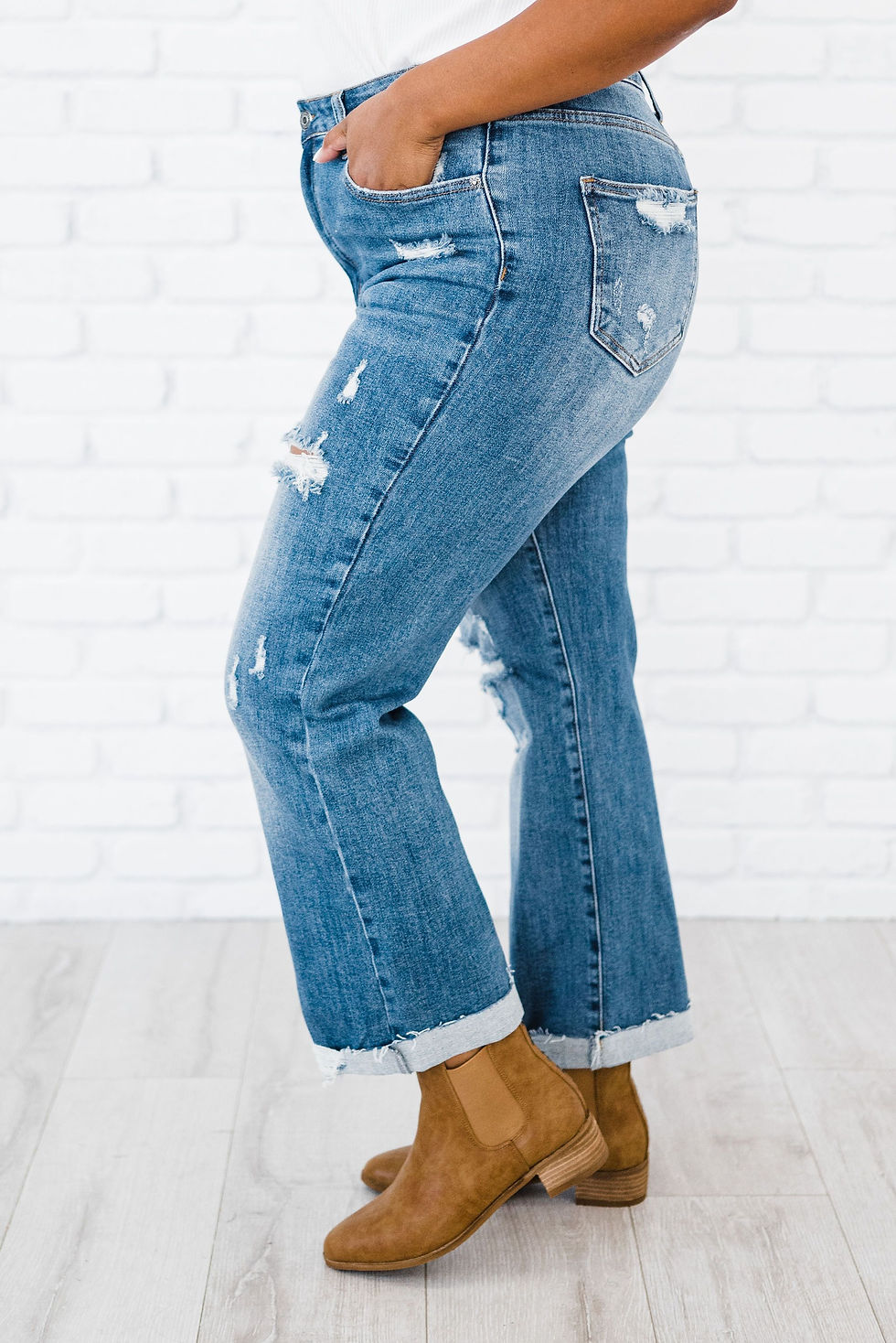 Thumbnail: Impress You High Rise Straight Leg Jeans