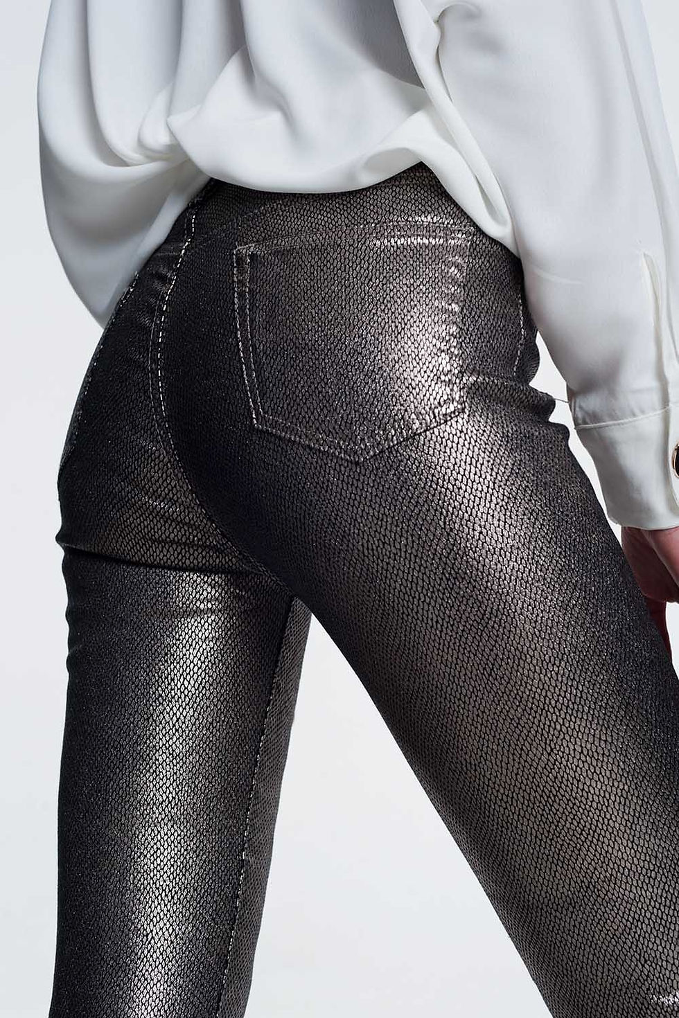 Thumbnail: Silver Trousers With Snake Print