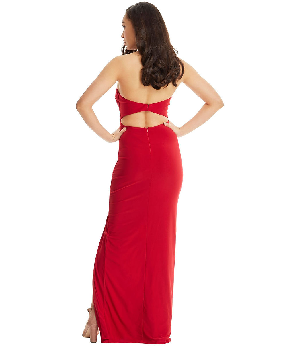 Thumbnail: Strapless Evening Dress - Red