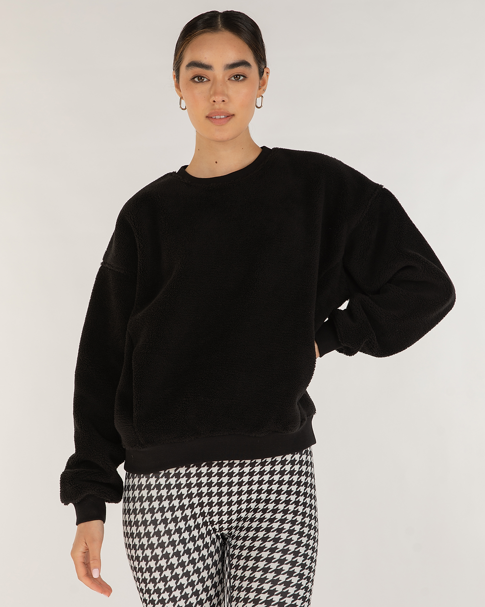 Thumbnail: Teddy Sherpa Sweatshirt Micro-Fleece Lined