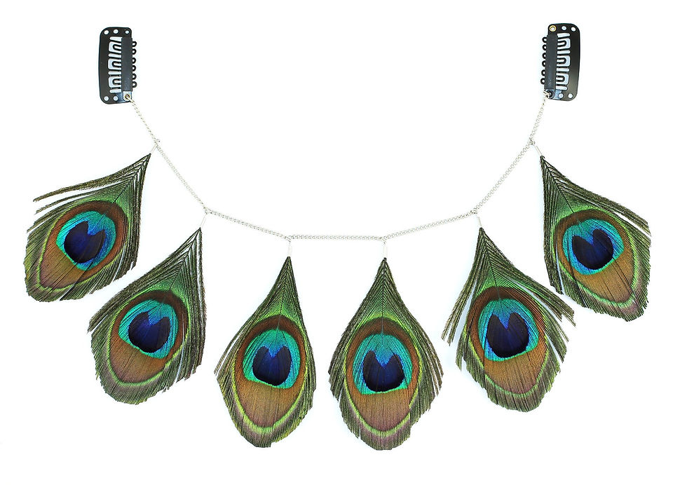 Thumbnail: Peacock Feather Hair Grip