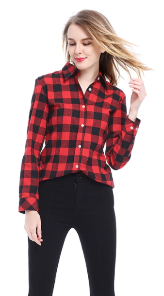 Thumbnail: Cemizo Long Sleeve Flannel Shirt - Red