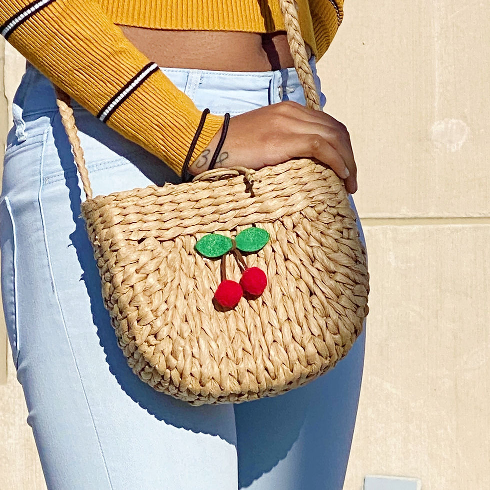 Thumbnail: Juicy Bloom Straw Crossbody Bag