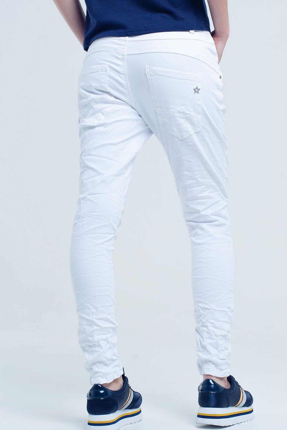 Thumbnail: Crumpled White Jeans With Pockets