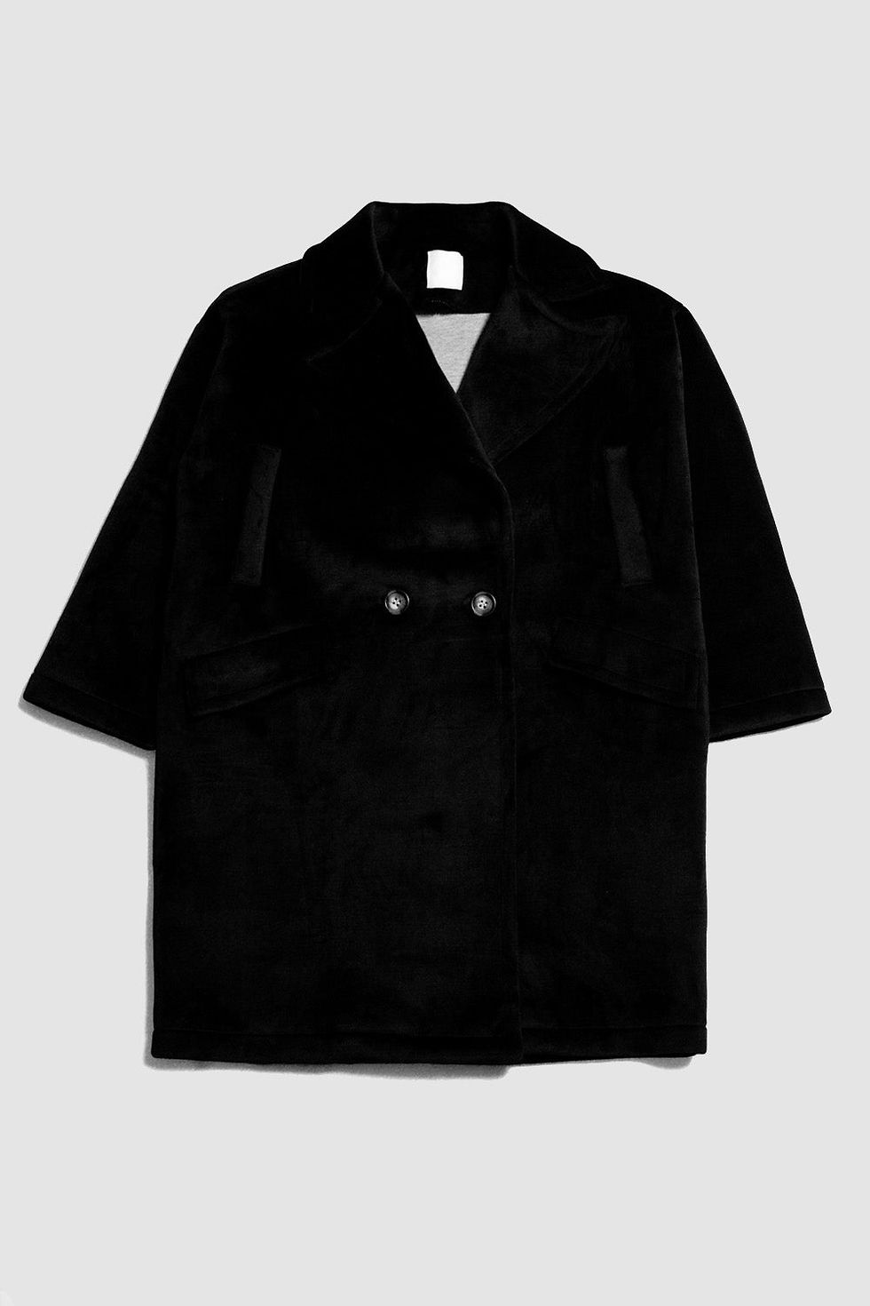 Thumbnail: Faux Suede Oversized Coat in Black