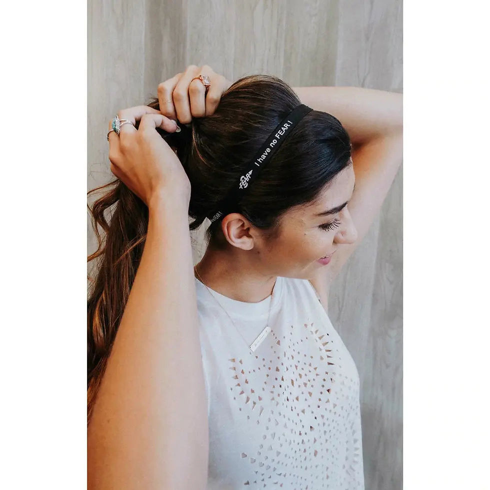 Thumbnail: Fear0 "I Have No Fear" Black White Soccer Women Headbands #MeToo