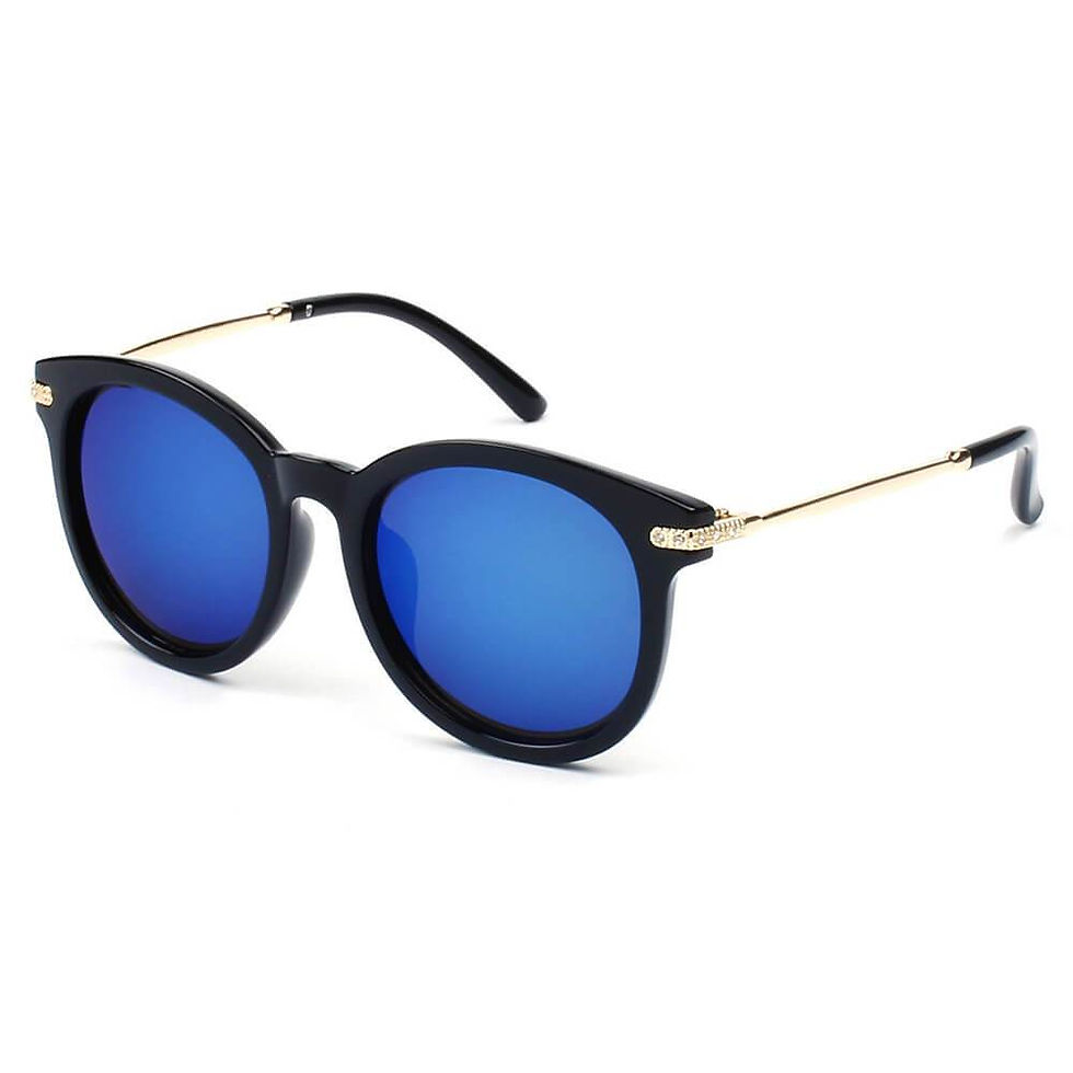 Thumbnail: BRUSSELS | Round P3 Horn Rimmed Sunglasses With Embossed Hinges