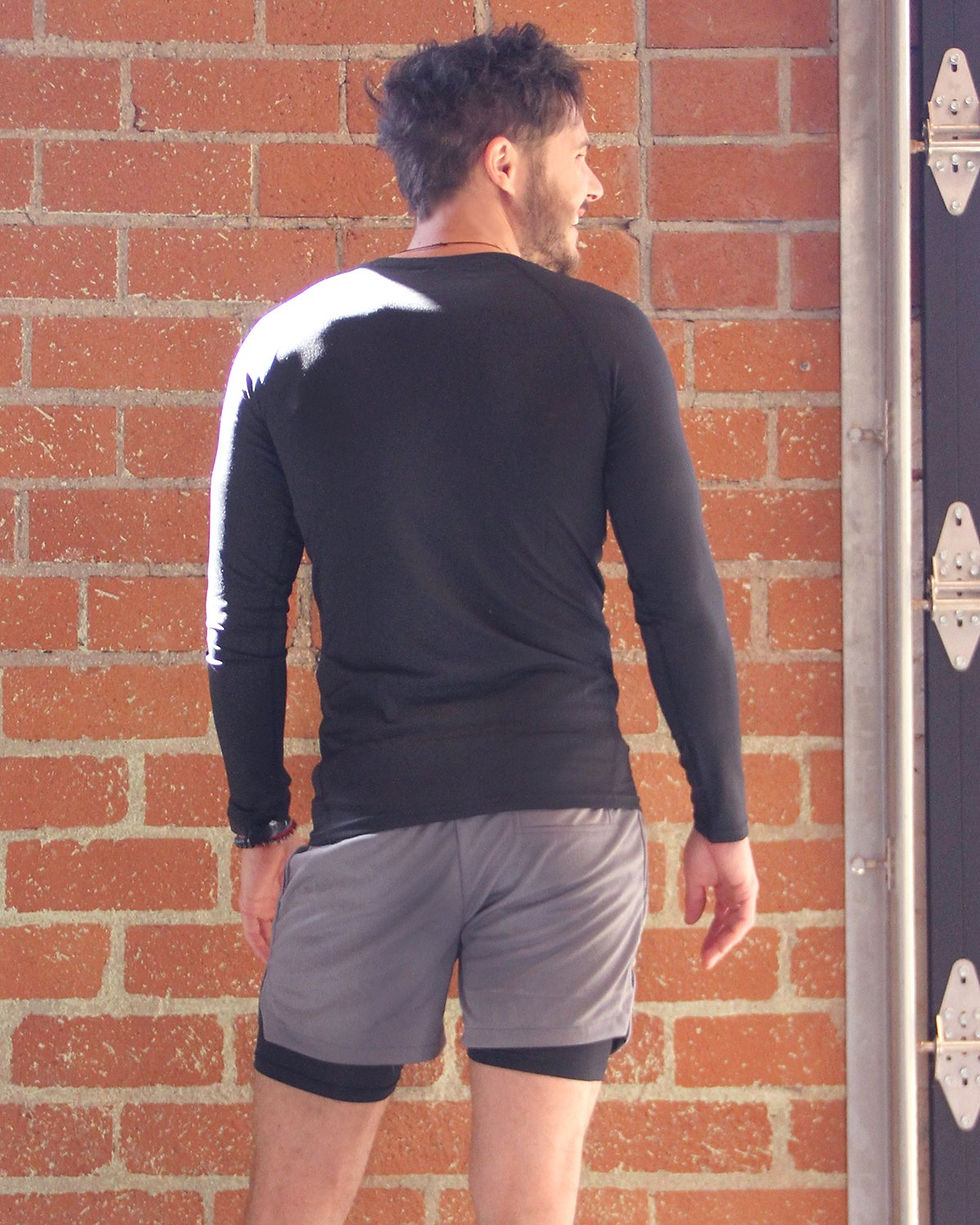 Thumbnail: Adam Men's Drawstring Shorts With Border Tights & Pocket - Grey