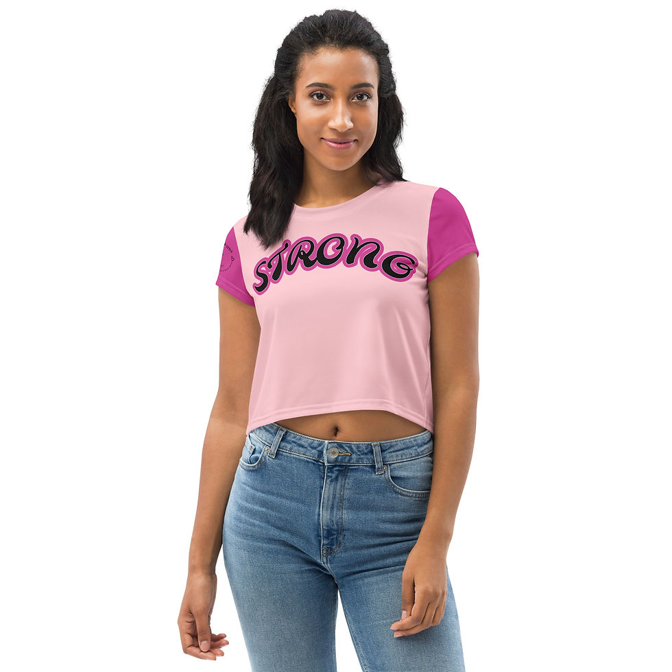 Thumbnail: STRONG IN CHRIST JESUS- Crop Tee Pink