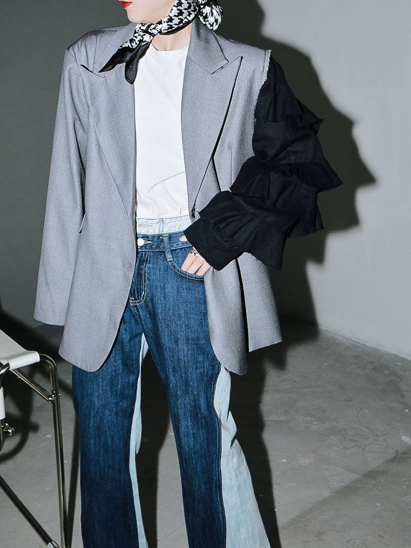 Thumbnail: Sawako Loose Denim Wide Leg Pants