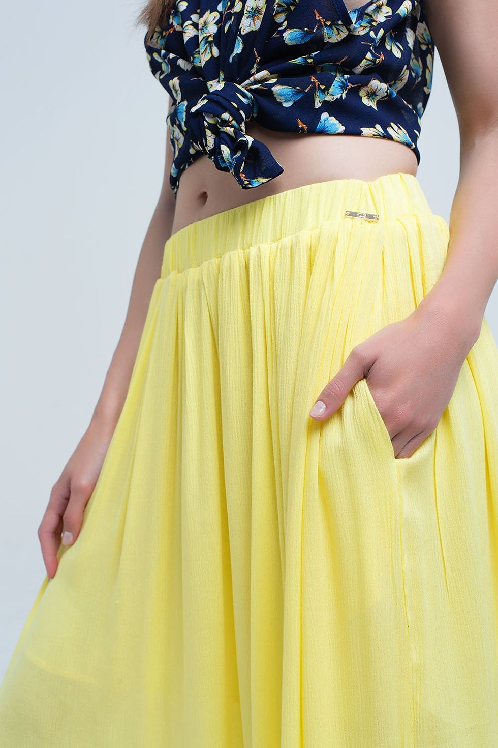 Thumbnail: Yellow Maxi Skirt With Pockets