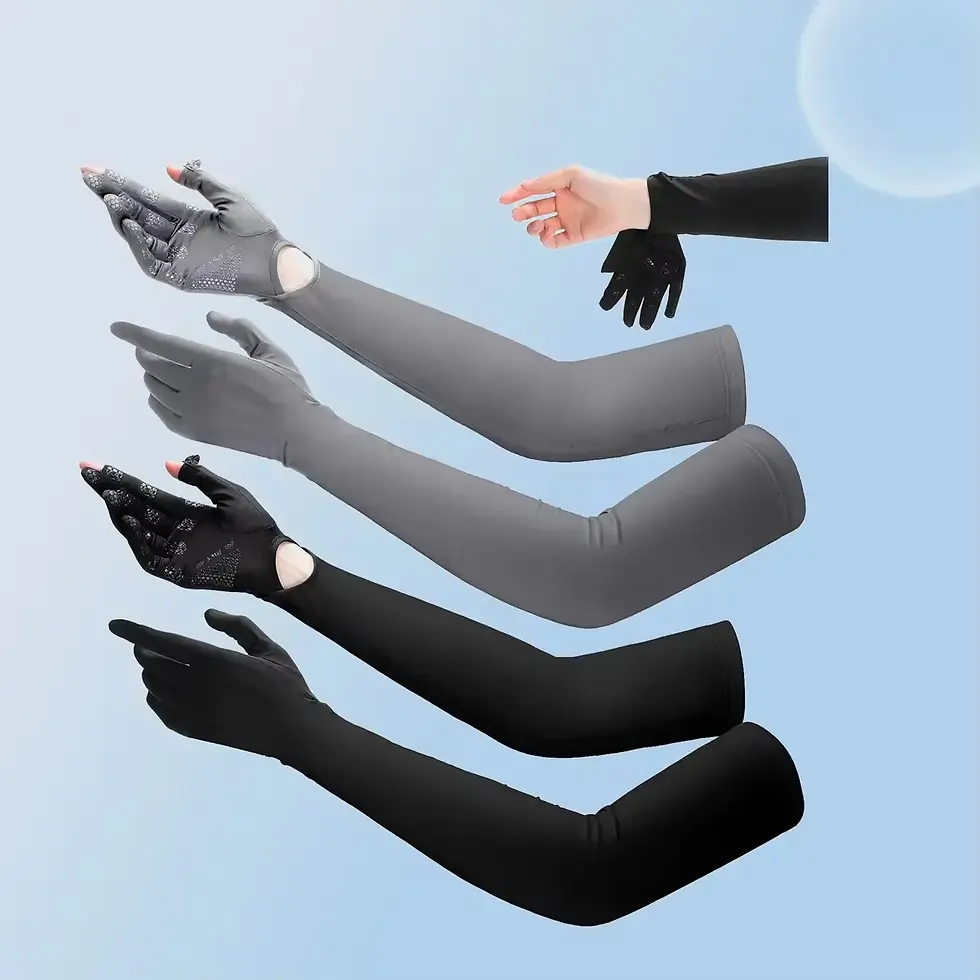 Thumbnail: Men's and Women's Summer UV Resistant Elastic Long Sleeved Sun Protection Gloves