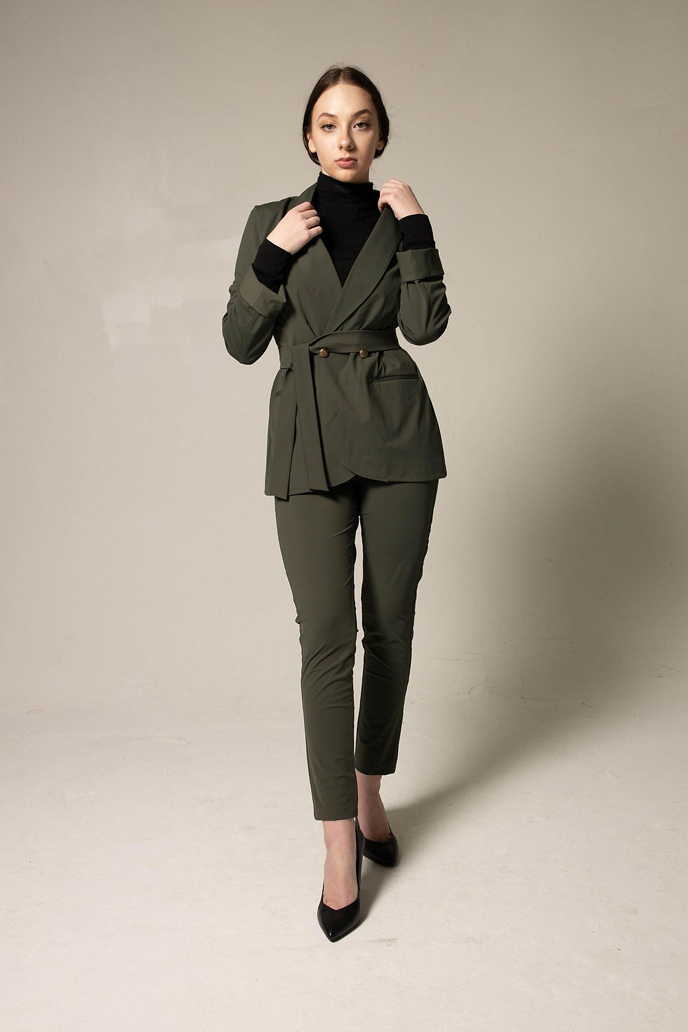 Thumbnail: Olive Skinny Pants Women's Trousers