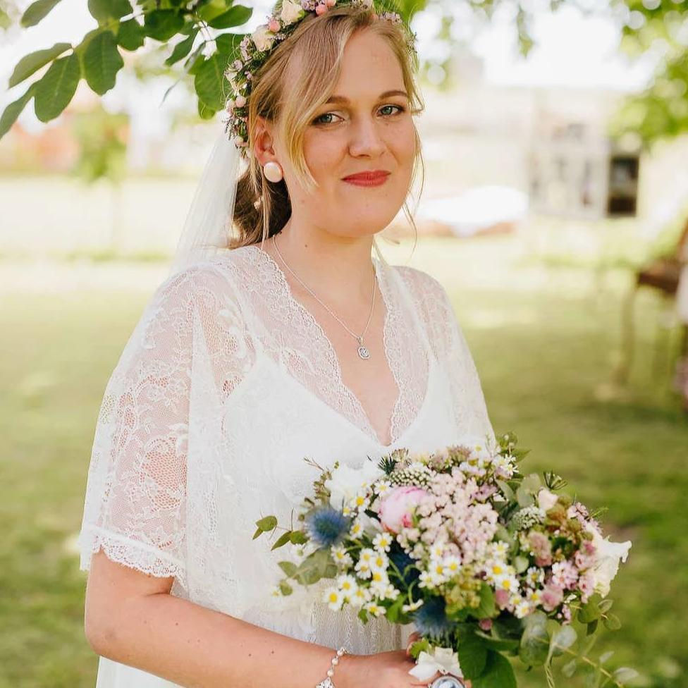 Thumbnail: Floral Lace Ivory Sheer Dress With Train #1165