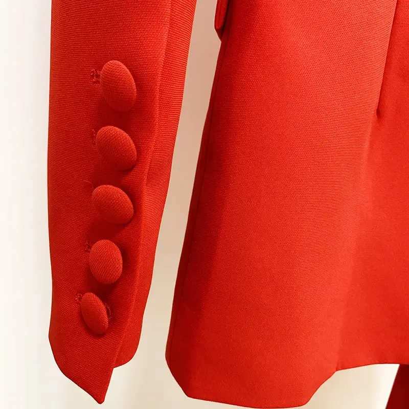 Miniatura: HIGH QUALITY New Fashion 2024 Designer Blazer Suit Set Women's Single Button Red