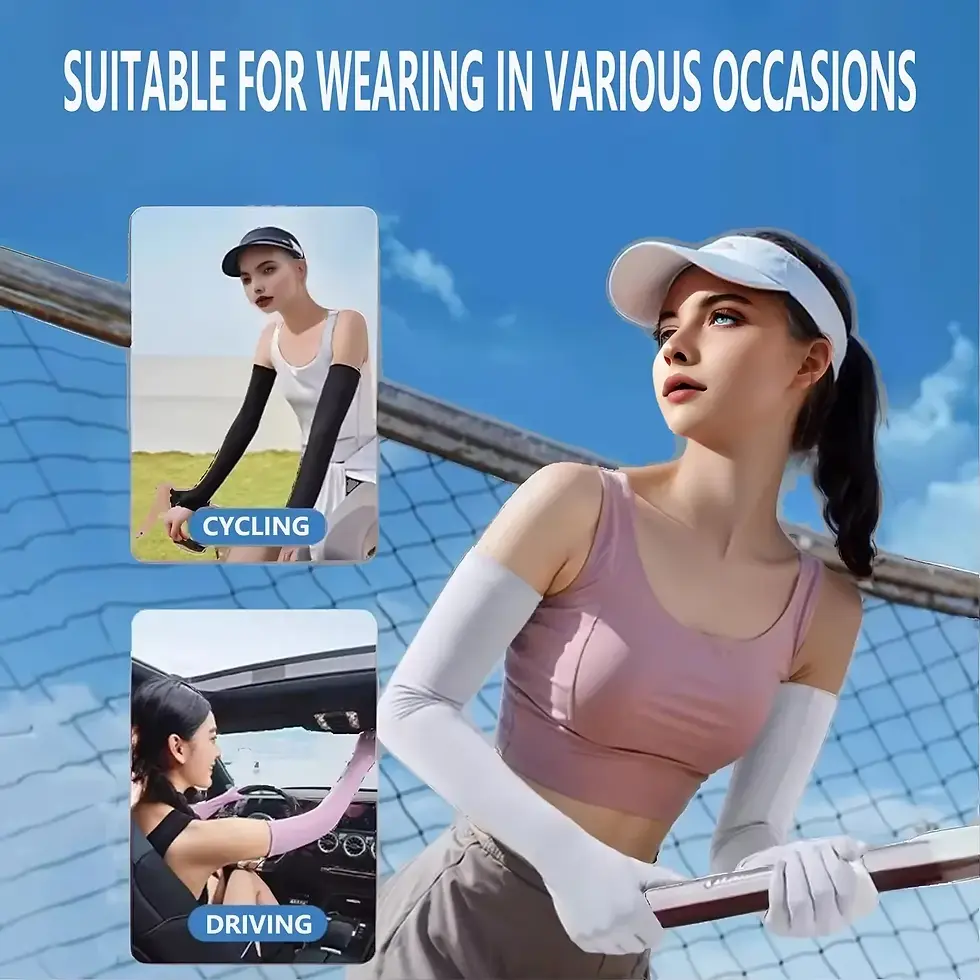 Thumbnail: Men's and Women's Summer UV Resistant Elastic Long Sleeved Sun Protection Gloves