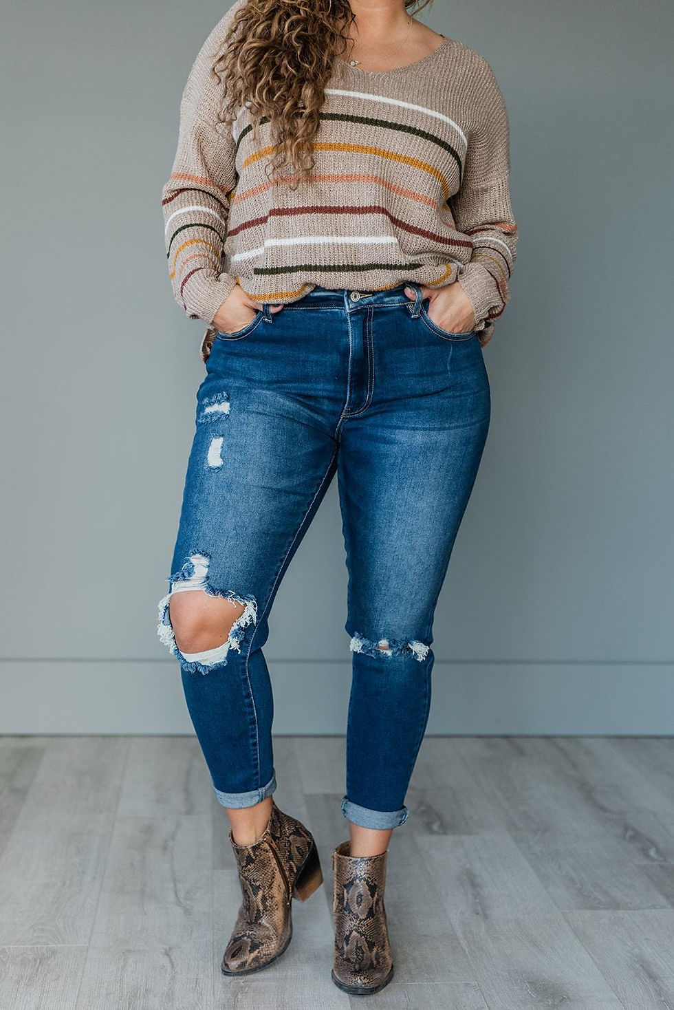 Thumbnail: Bring You Joy Distressed Skinny Jeans