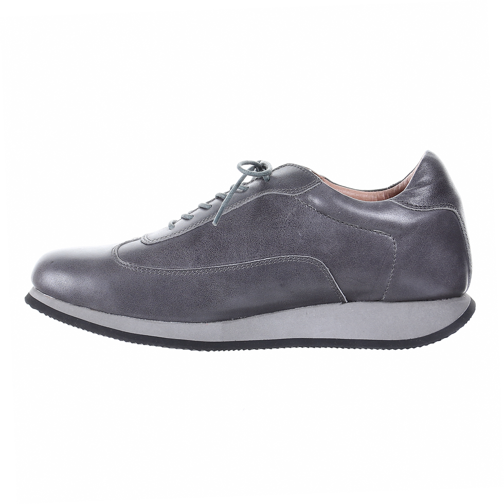Thumbnail: Men's Style Lace Up Leather Casual Shoes (Grey)