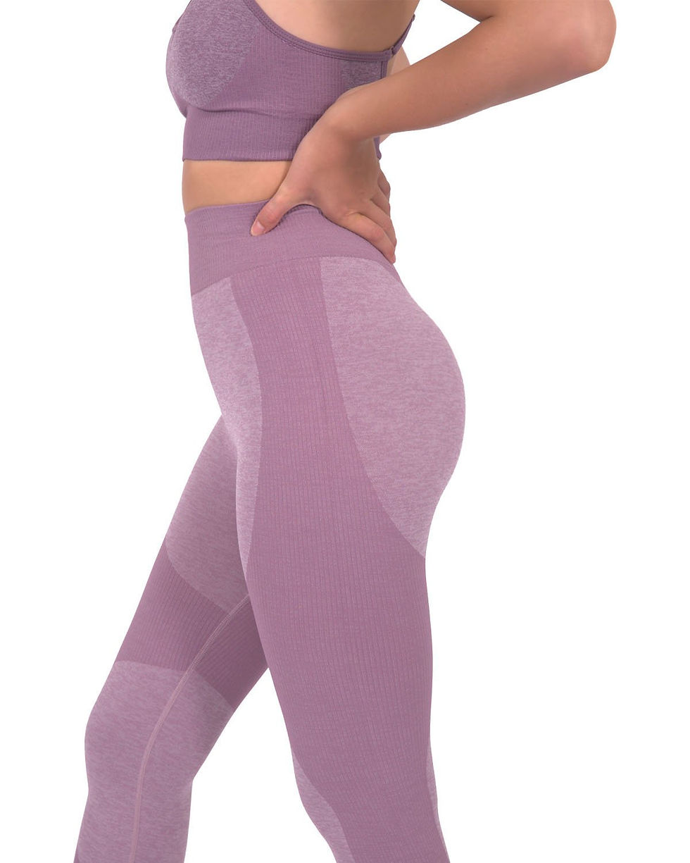Thumbnail: Megara Seamless Legging With Striped Panels - Purple
