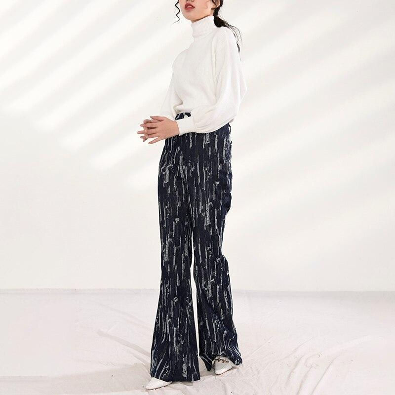 Thumbnail: Takarra High Waist Denim Pants - Deep Blue