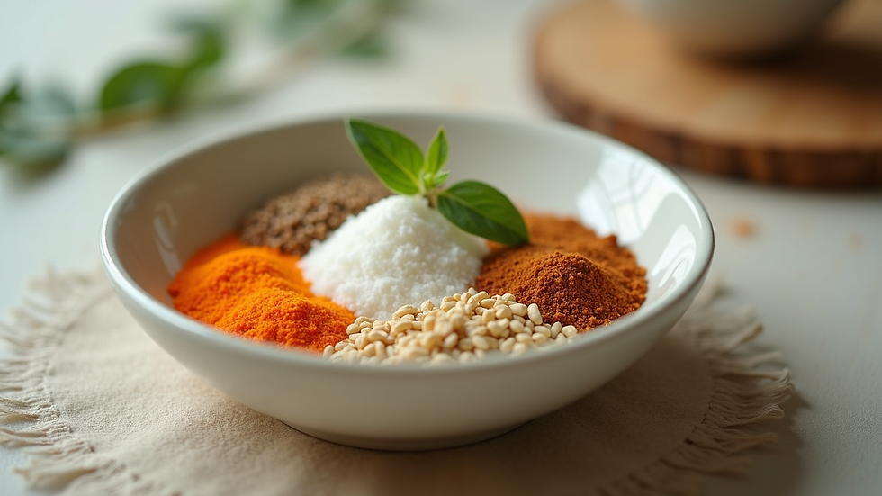 Eye-level view of a bowl with natural ingredients for a face mask